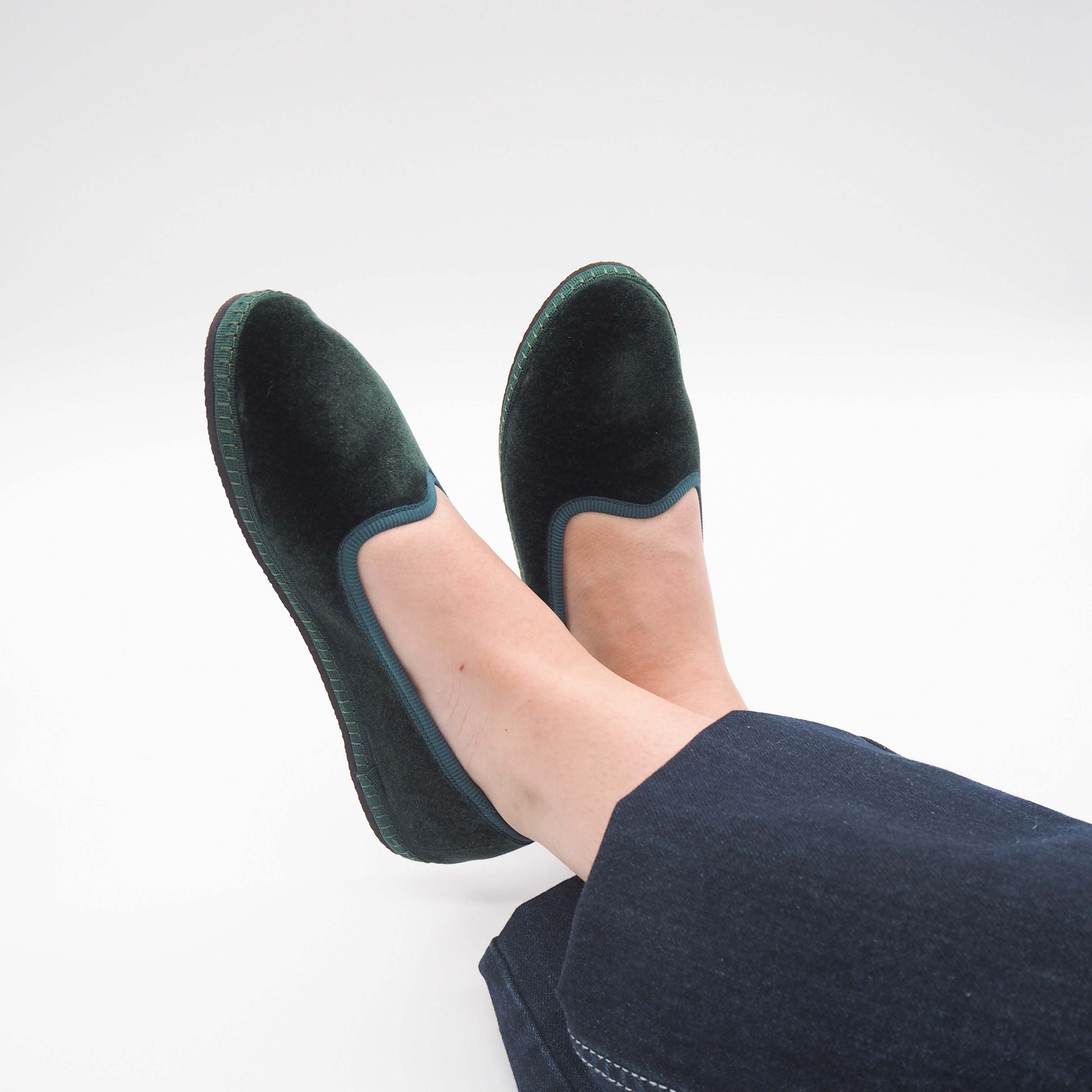 201 SLIPPER TERCIOPELO VERDE