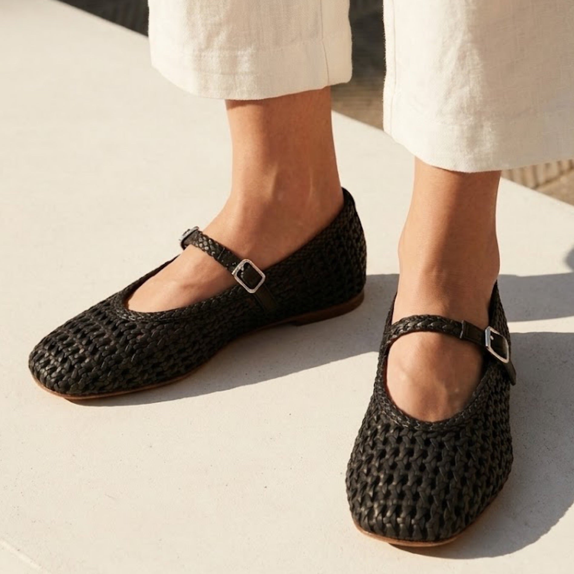 5551 BAILARINA EFECTO TRENZADO NEGRO