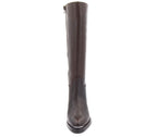 5245 BOTA PIEL MARRON TACÓN ANCHO