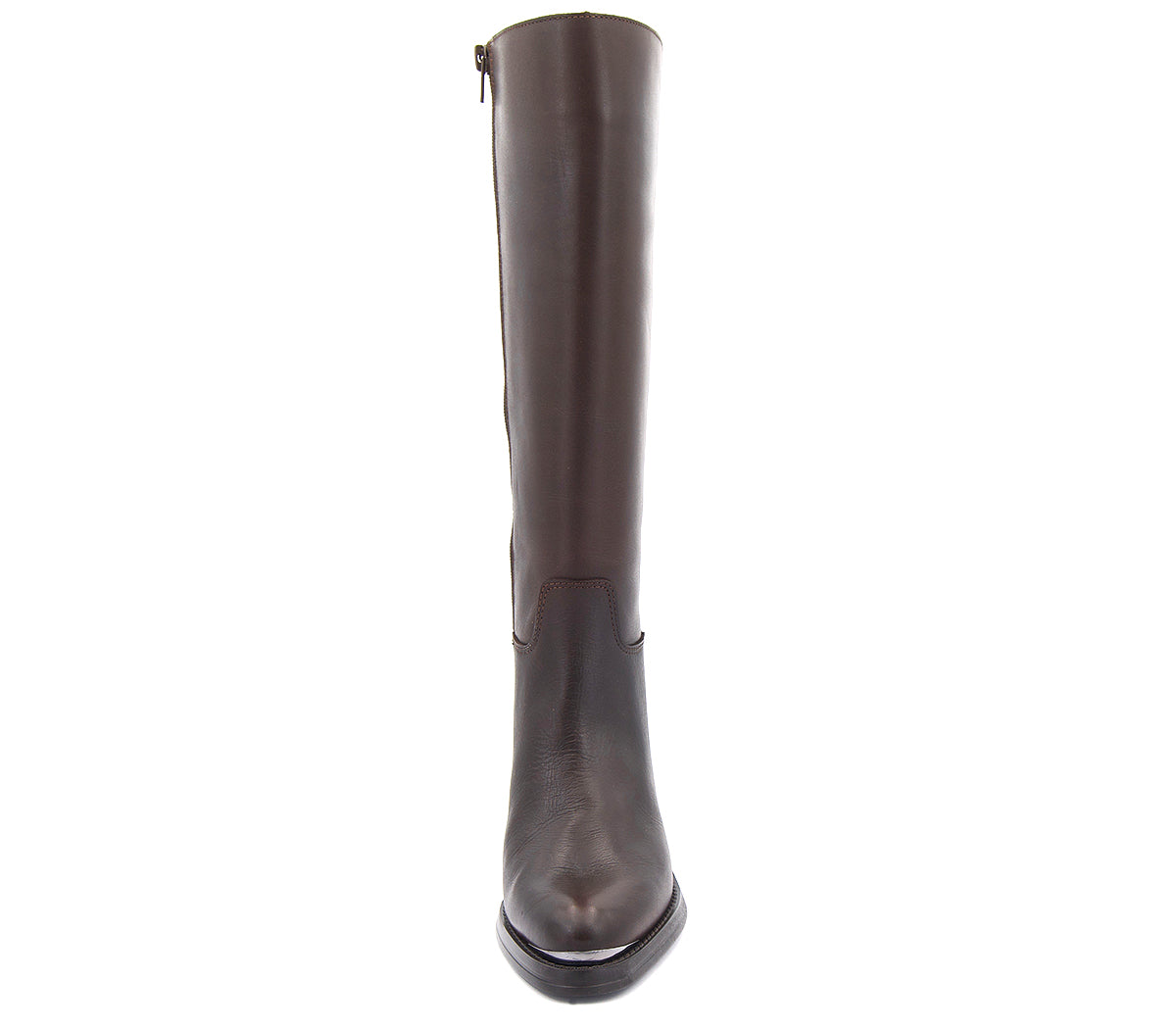 5245 BOTA PIEL MARRON TACÓN ANCHO
