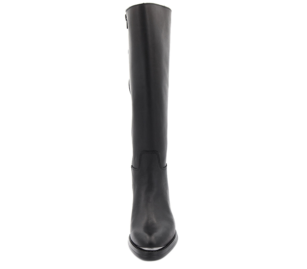 5245 BOTA PIEL NEGRA TACÓN ANCHO