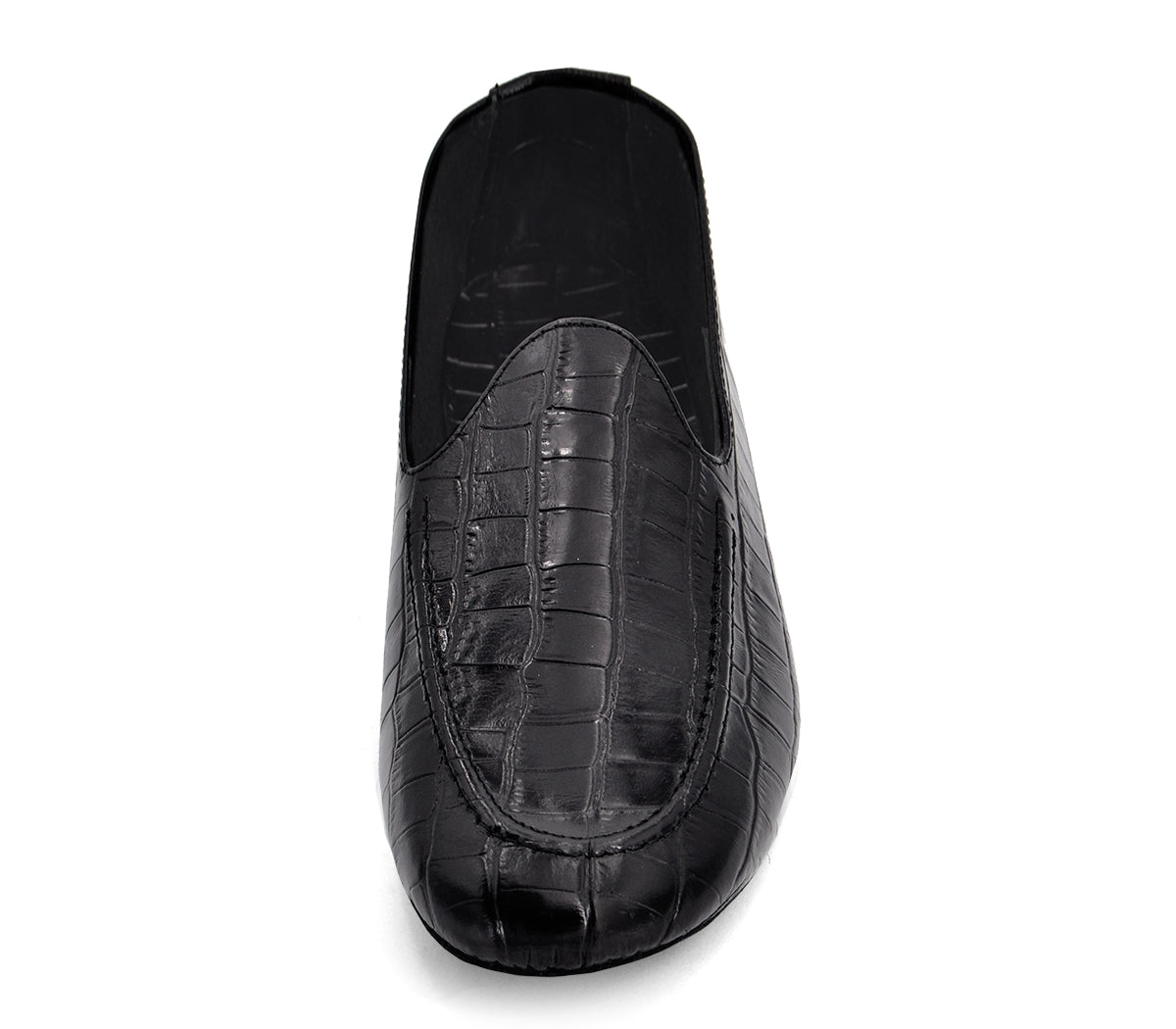 528 MOCASÍN PIEL PASTILLA COCODRILO NEGRA