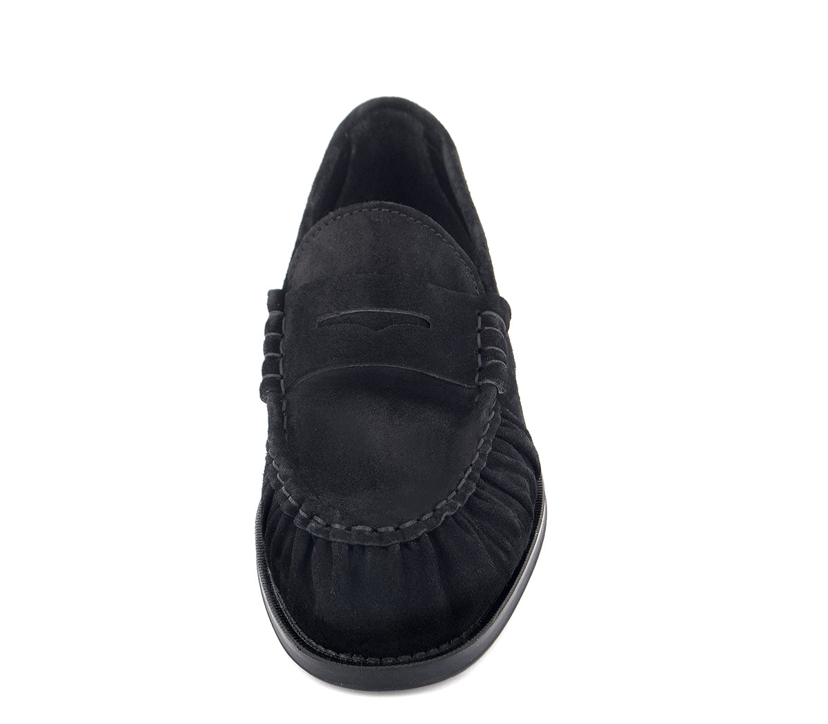 5328 MOCASIN FRUNCIDO ANTE NEGRO