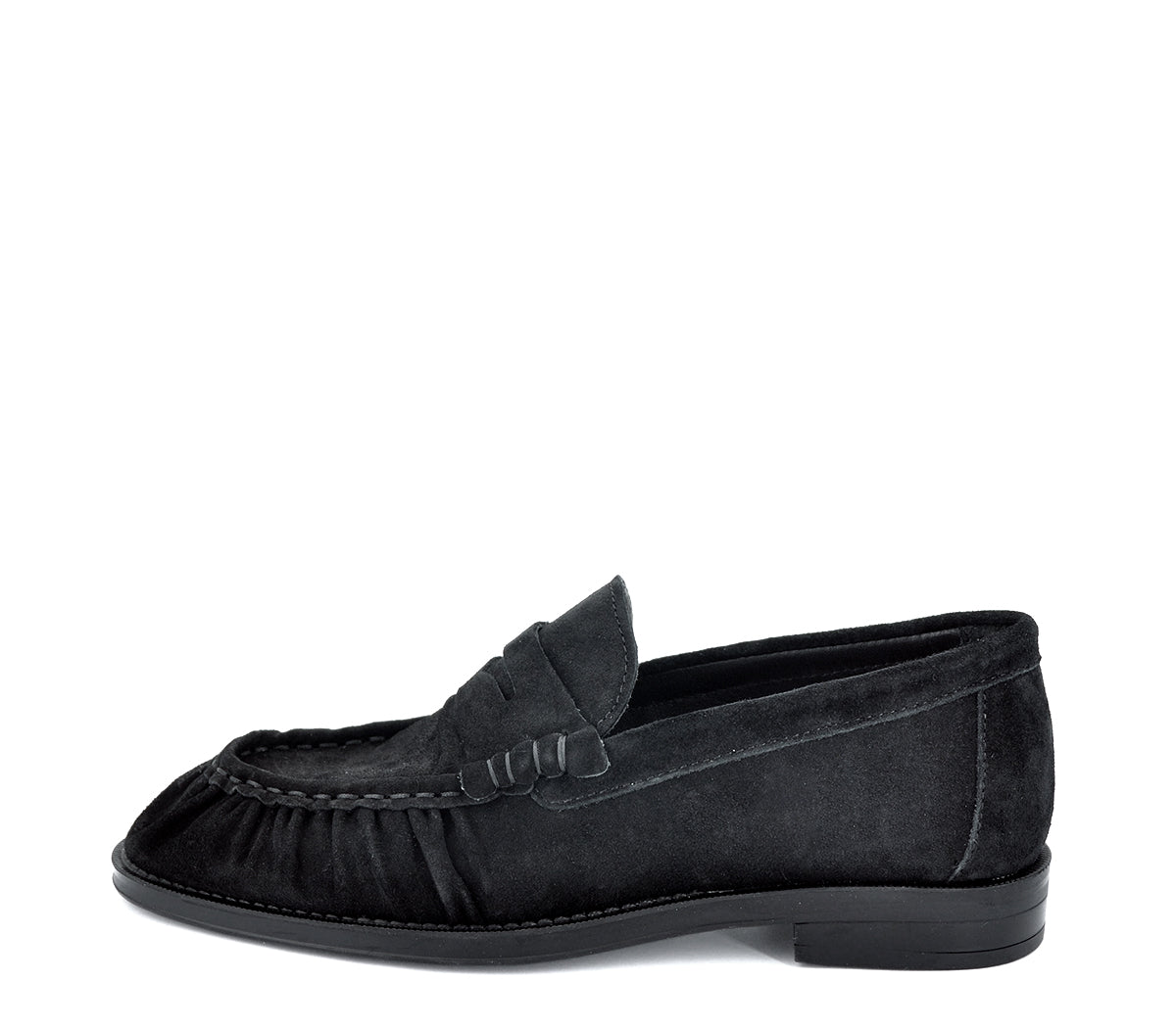 5328 MOCASIN FRUNCIDO ANTE NEGRO
