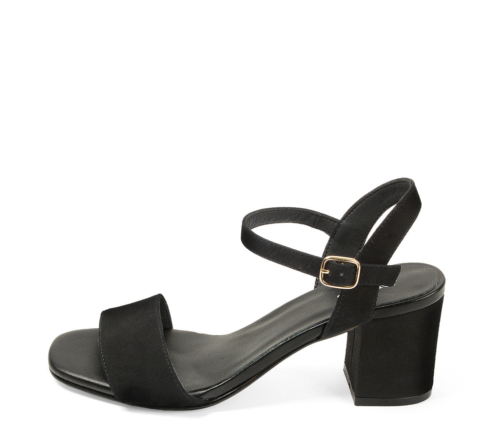 A4914 SANDALIA TACÓN ANTE NEGRO