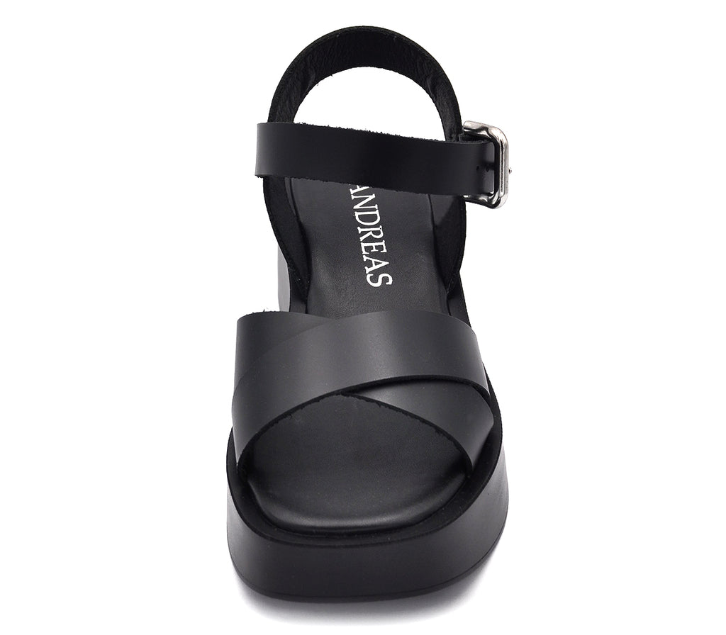 BLACK PLATFORM SANDAL A7407 P VE25|15
