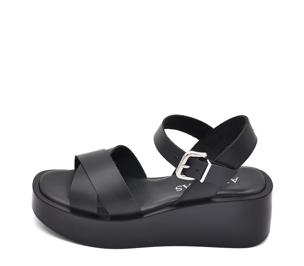 BLACK PLATFORM SANDAL A7407 P VE25|15