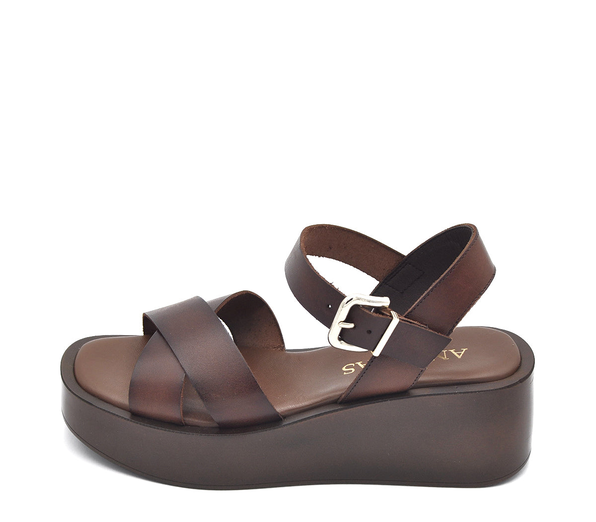 BROWN PLATFORM SANDAL A7407 P VE25|48