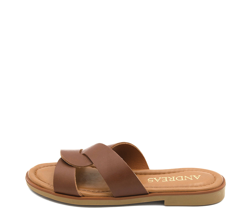 F-17 Leather Crossed Sandal