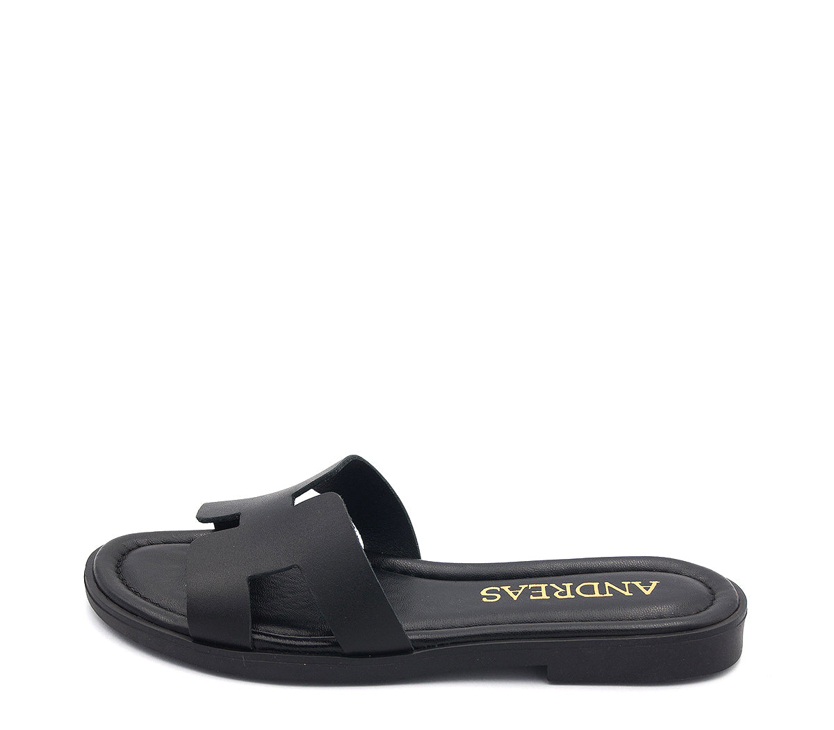 F-18 BLACK LEATHER SANDAL
