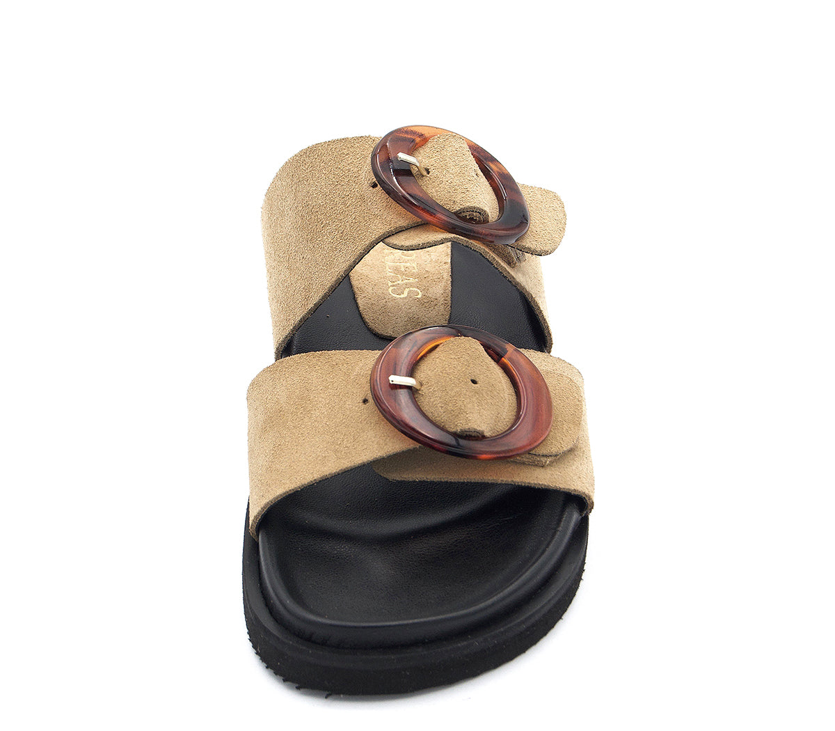 F-8 SANDALIA BIO SERRAJE BEIGE HEBILLAS MARRONES