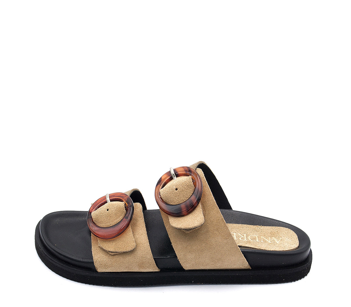 F-8 SANDALIA BIO SERRAJE BEIGE HEBILLAS MARRONES