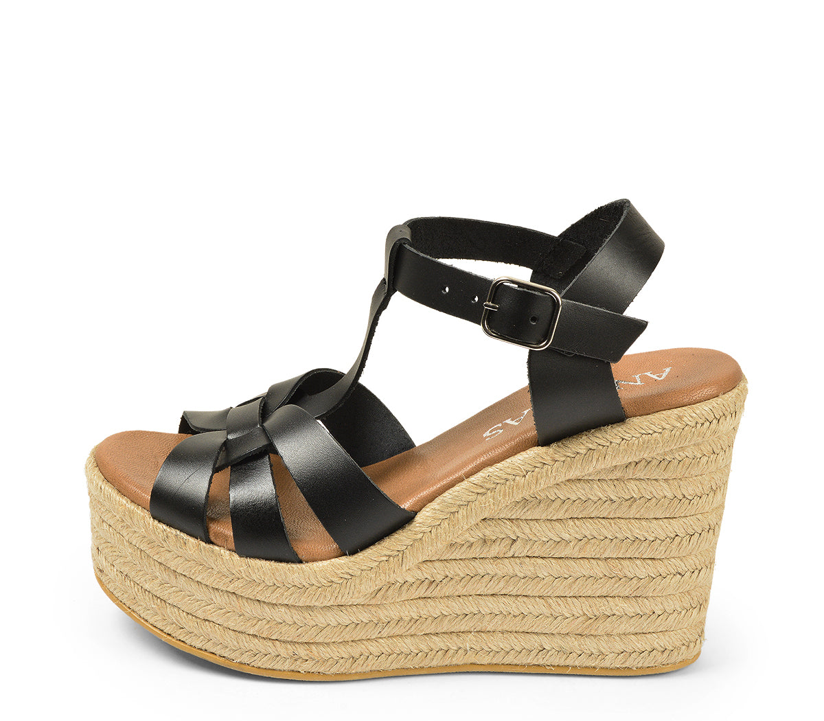 4463 ALPARGATA NUDO PIEL NEGRA