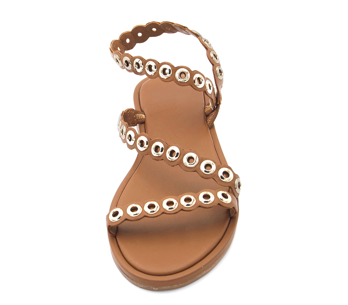 OBALINA SANDALIA PIEL CUERO TACHAS REDONDAS