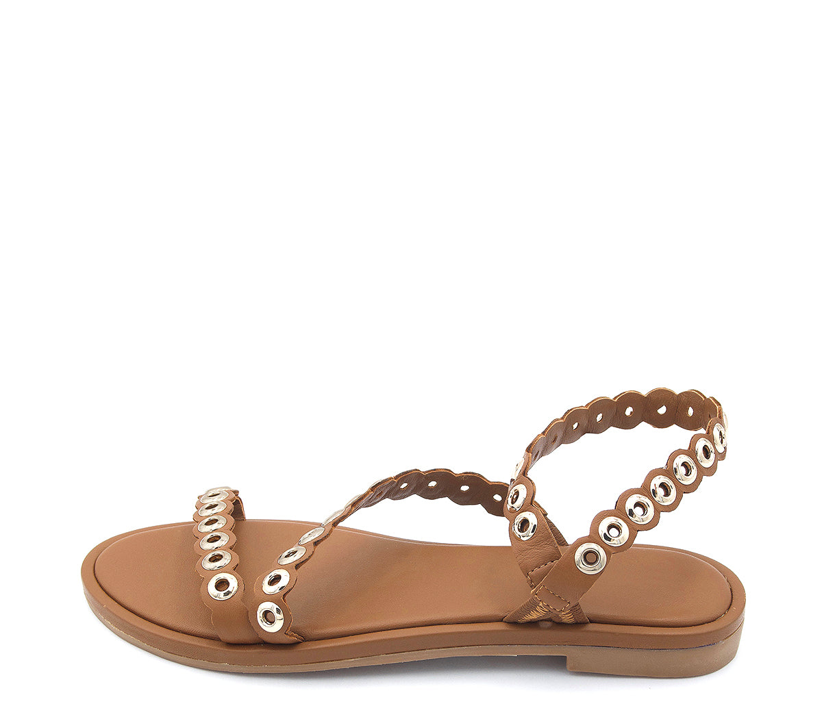 OBALINA SANDALIA PIEL CUERO TACHAS REDONDAS