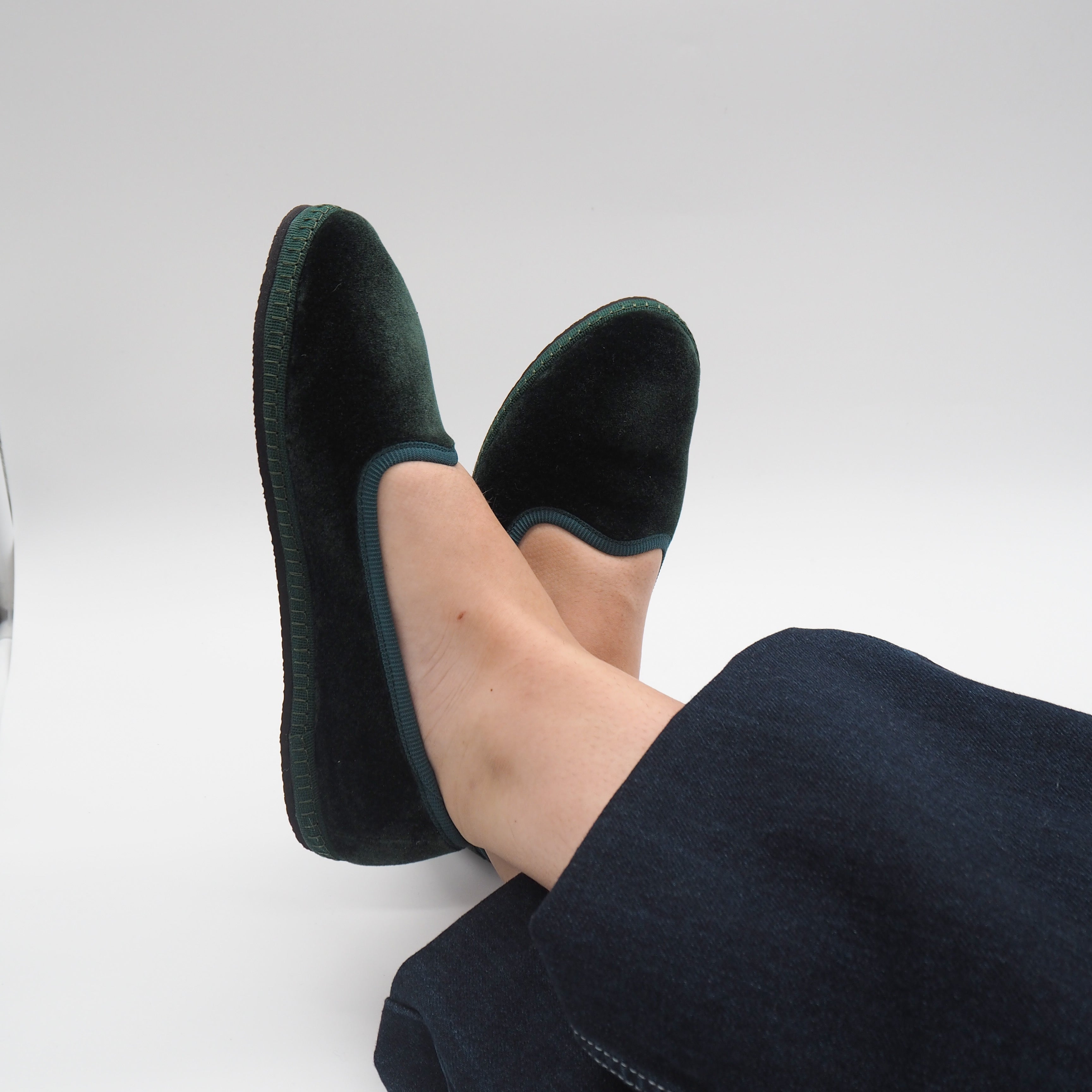 201 SLIPPER TERCIOPELO VERDE