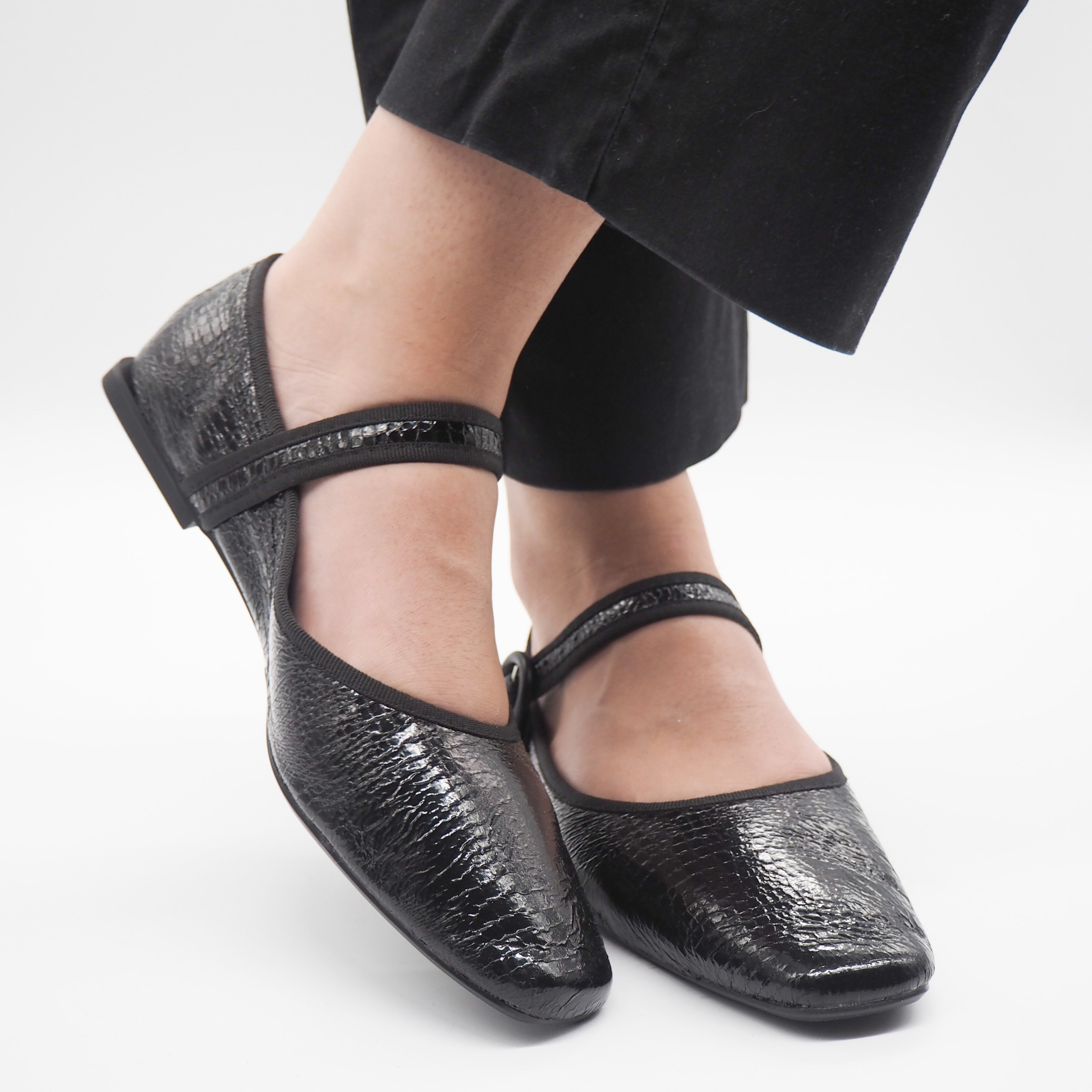 SA742 BAILARINA EFECTO CHAROL NEGRO