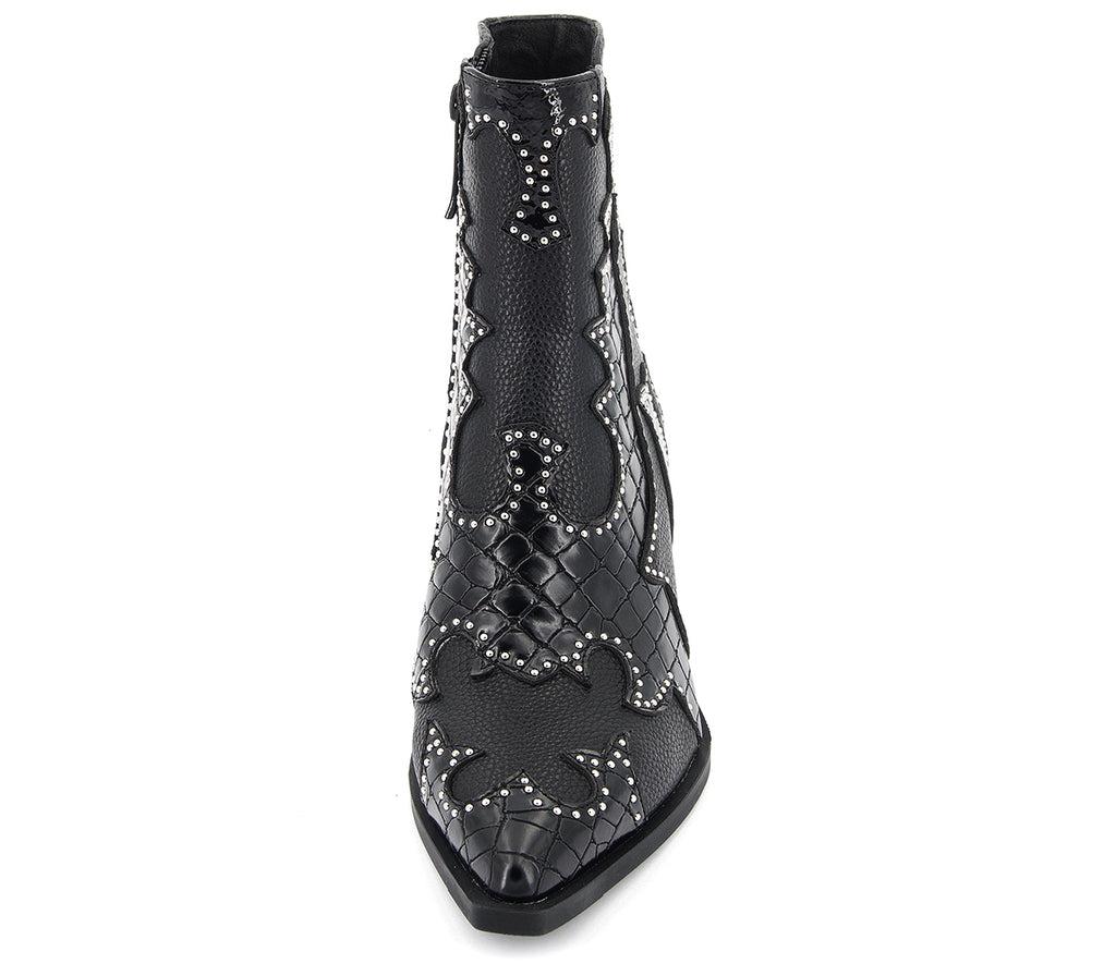 9098 BOTÍN COWBOY TACHAS NEGRO