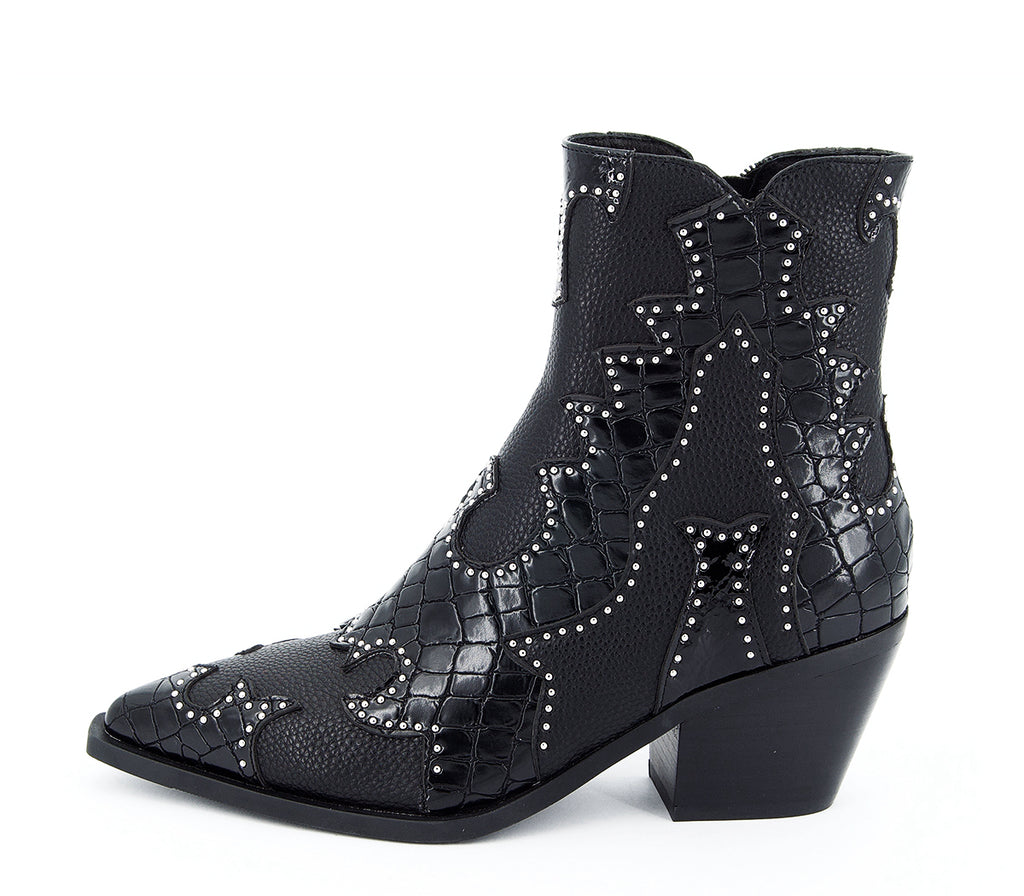 9098 BOTÍN COWBOY TACHAS NEGRO