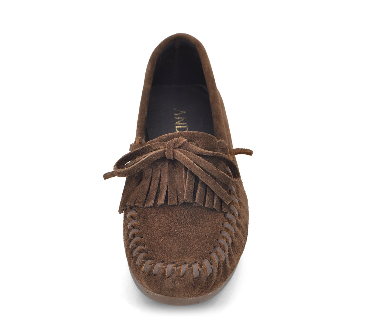 A7766 MOCASÍN SERRAJE MARRÓN Y FLECOS