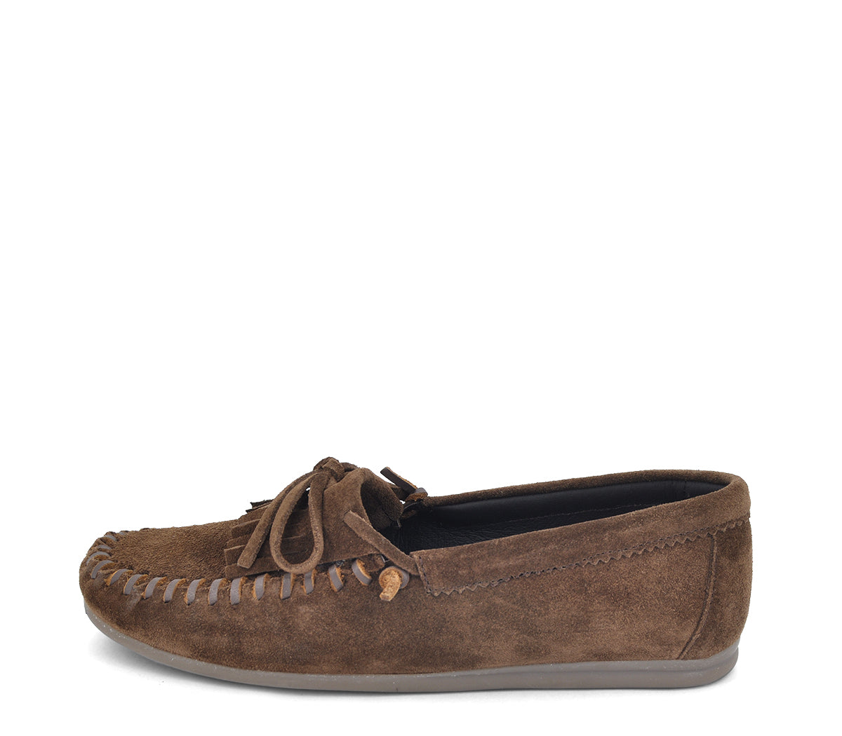 A7766 MOCASÍN SERRAJE MARRÓN Y FLECOS