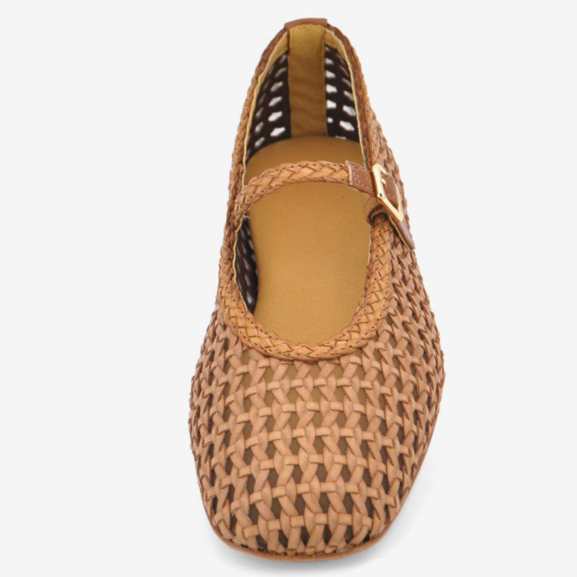 5551 BAILARINA EFECTO TRENZADO CUERO