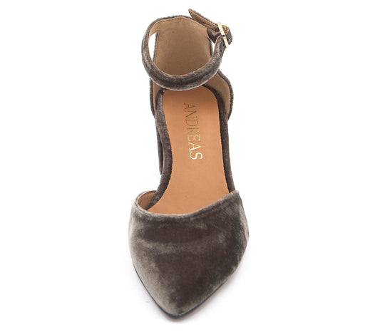 A4194 ZAPATO TERCIOPELO TAUPE