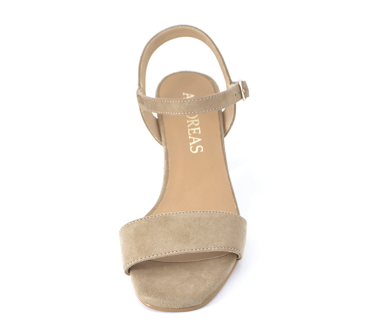 A4914 SANDALIA TACÓN ANTE CAMEL