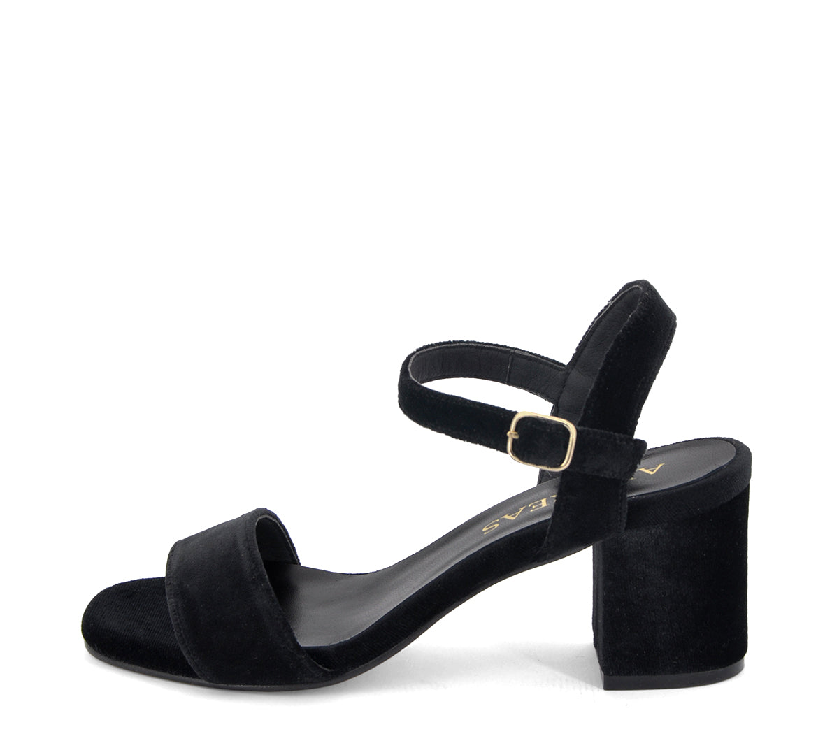 A4914 SANDALIA TACÓN TERCIOPELO NEGRO