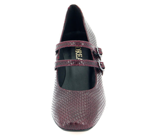 A7494 BURGUNDY HEEL SHOE