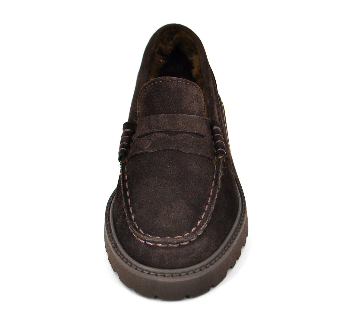 A7863 MOCASÍN SERRAJE MARRÓN Y PELO