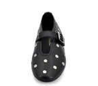 A7969 BAILARINA PIEL NEGRA CON TACHAS PLATA