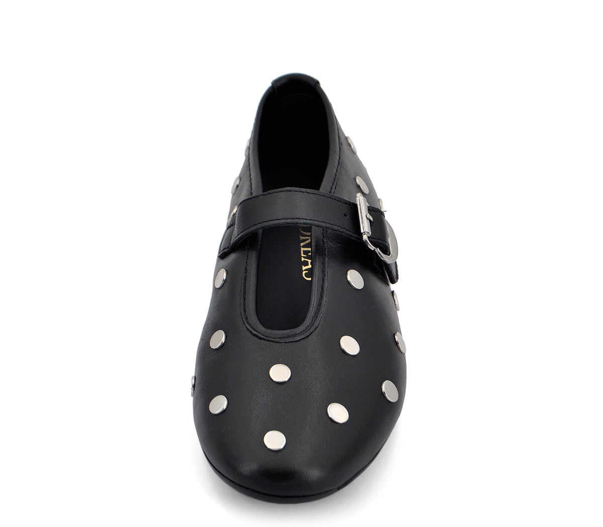 A7969 BAILARINA PIEL NEGRA CON TACHAS PLATA