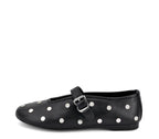 A7969 BAILARINA PIEL NEGRA CON TACHAS PLATA
