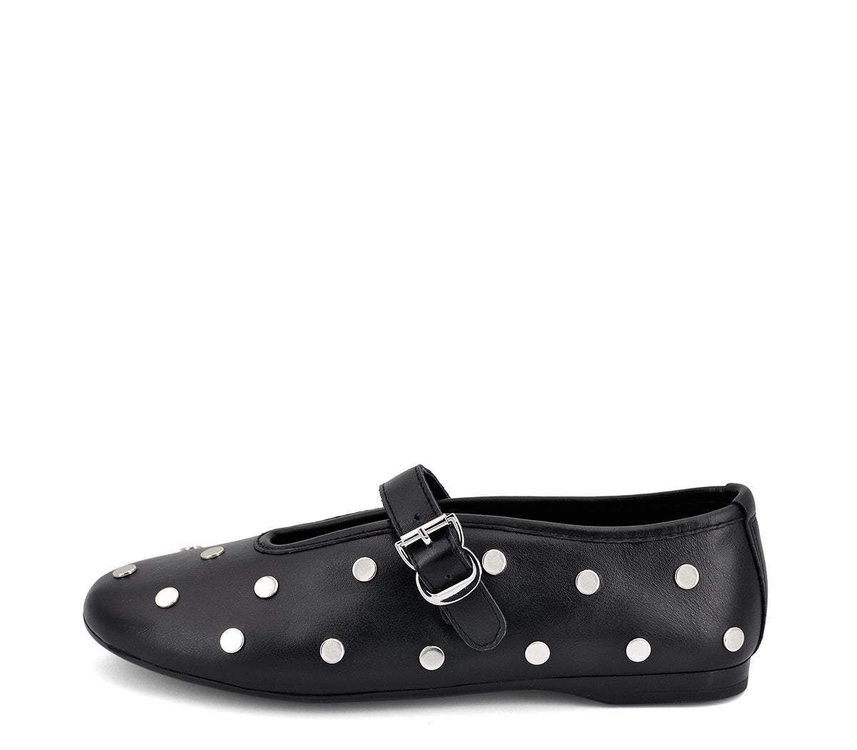 A7969 BAILARINA PIEL NEGRA CON TACHAS PLATA