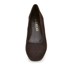 A2966 ZAPATO TACÓN ANTE MARRON