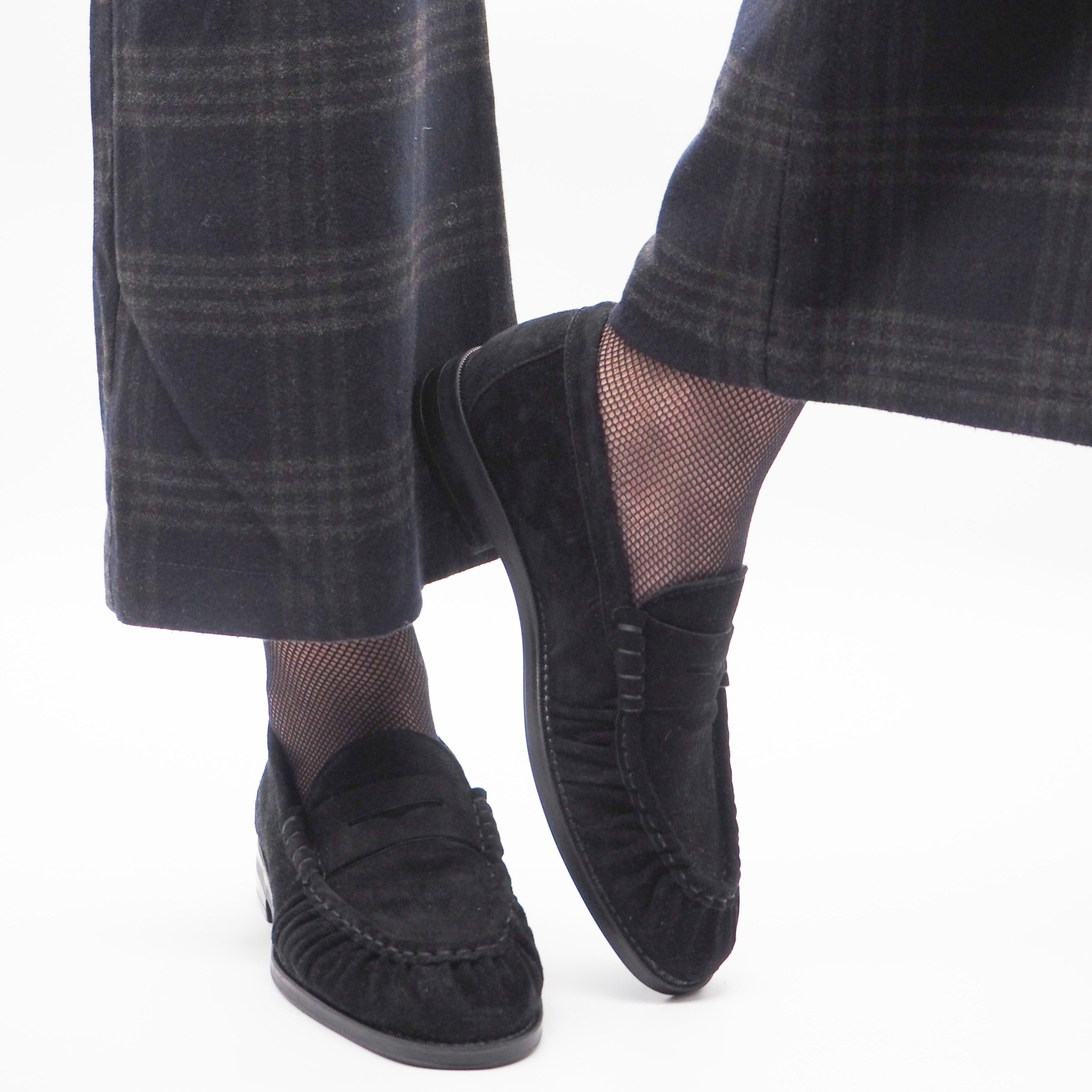 5328 MOCASIN FRUNCIDO ANTE NEGRO