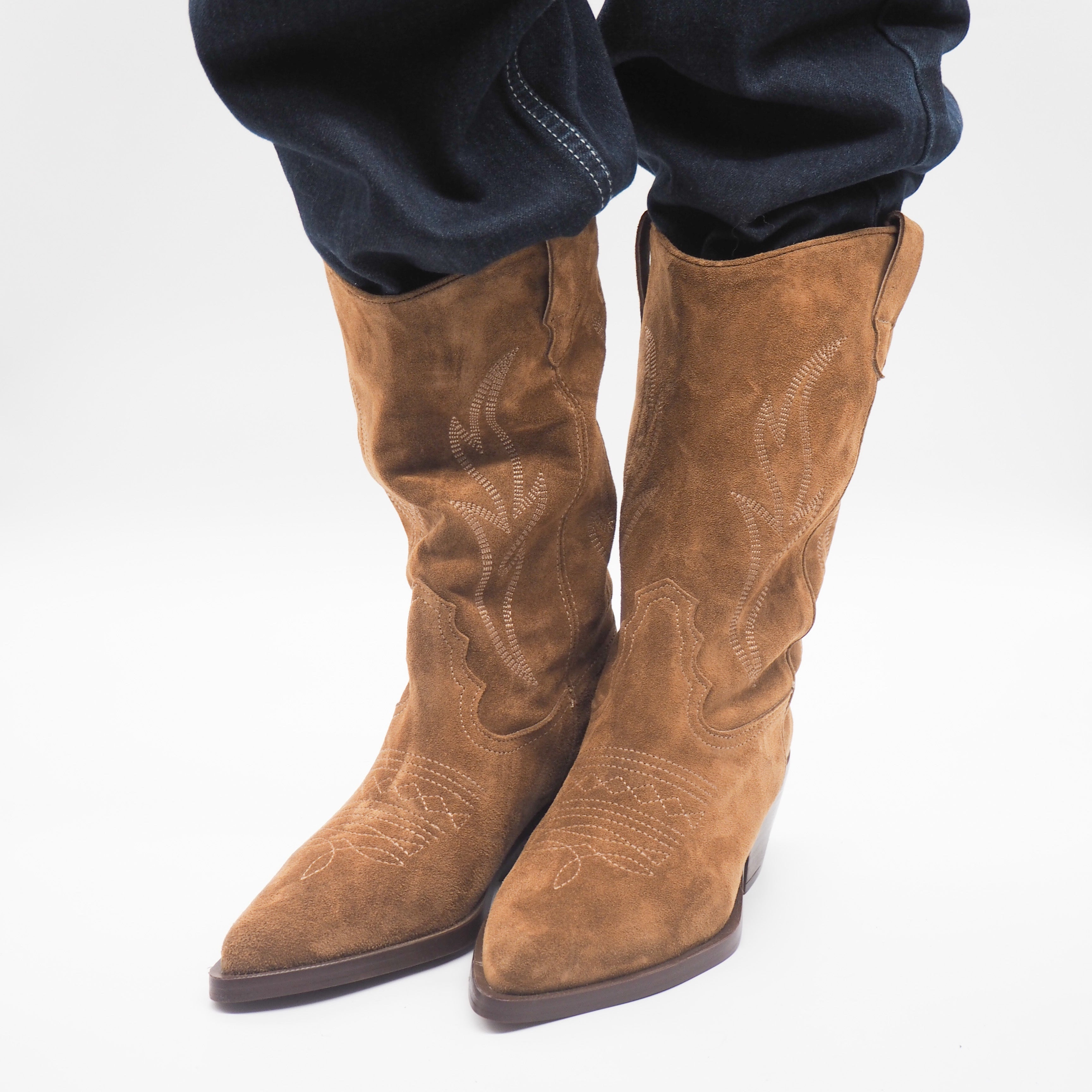 5255 BOTA ALTA COWBOY SERRAJE CUERO