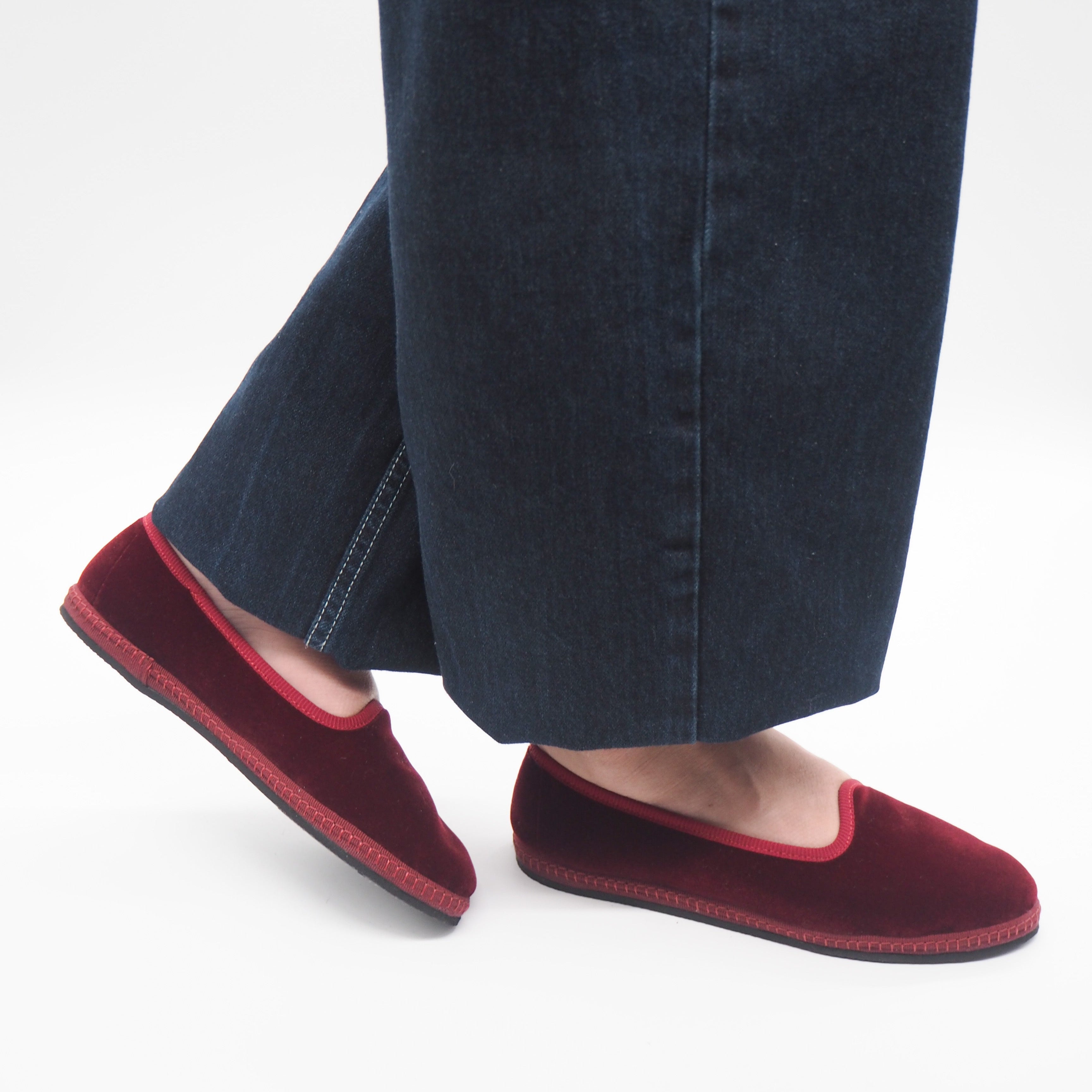 201 SLIPPER TERCIOPELO GRANATE