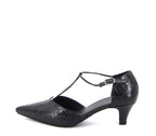 CHURRO FL ZAPATO  PIEL TACÓN NEGRO