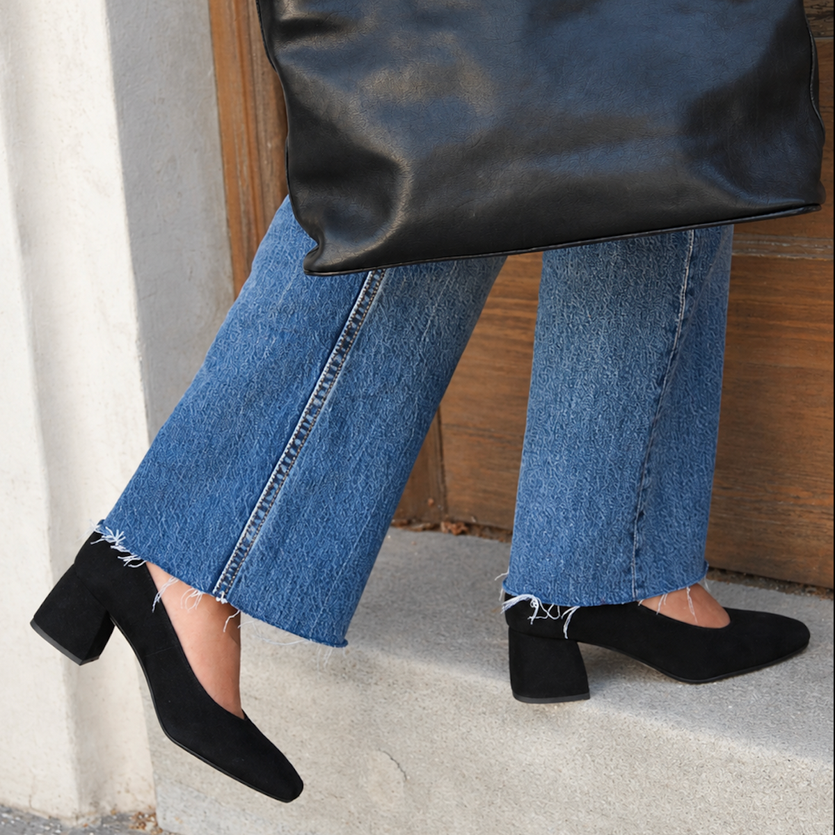 A2966 ZAPATO TACÓN ANTE NEGRO