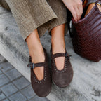 A7544 BAILARINA TACHAS SERRAJE MARRÓN