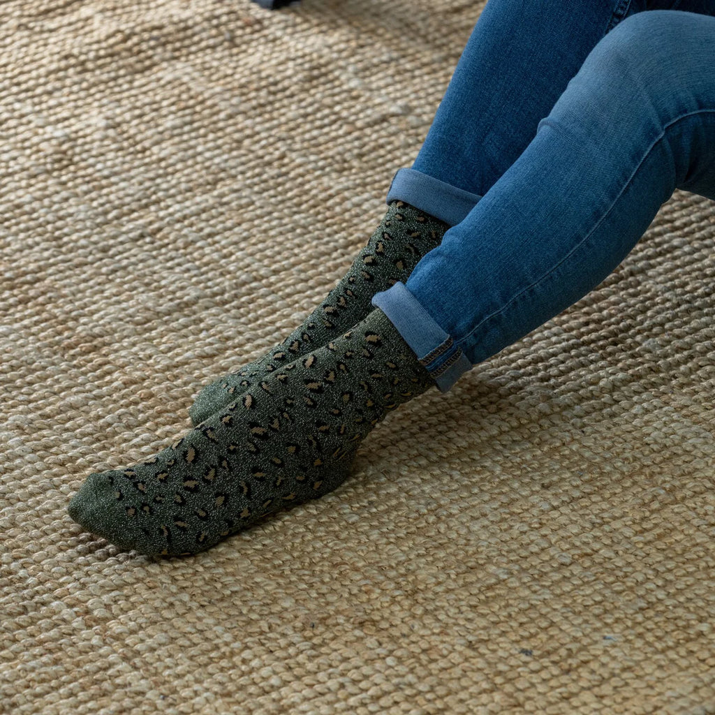 FFL02 CALCETINES LEOPARDO/KAKI