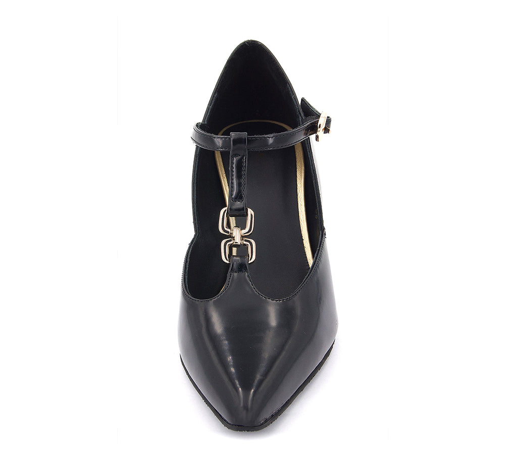 GAMO-PI ZAPATO  PIEL TACÓN NEGRO