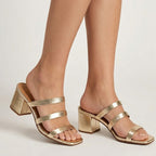 A6959 SANDALIA TACÓN TRES TIRAS PLATINO