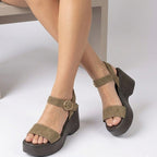 S-14 SANDALIA PLATAFORMA SERRAJE MARRÓN