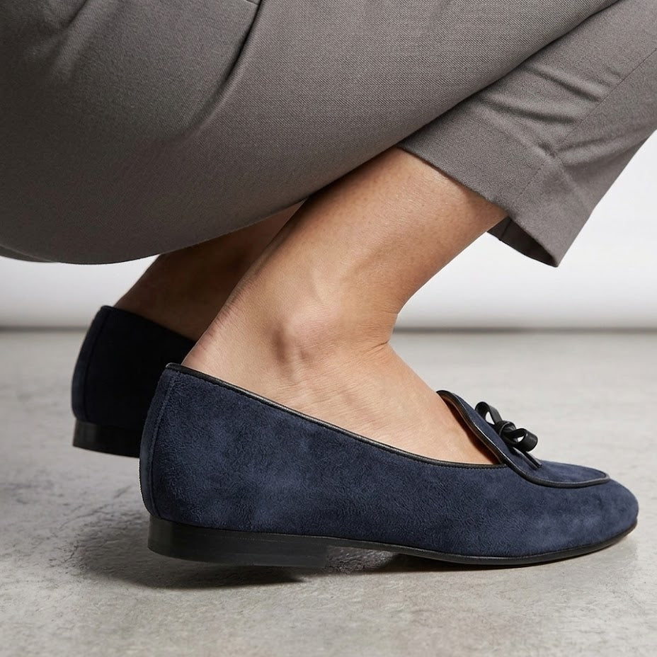 A7111 MOCASÍN ANTE AZUL MARINO