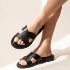 F-17 SANDALIA CRUZADA PIEL NEGRA