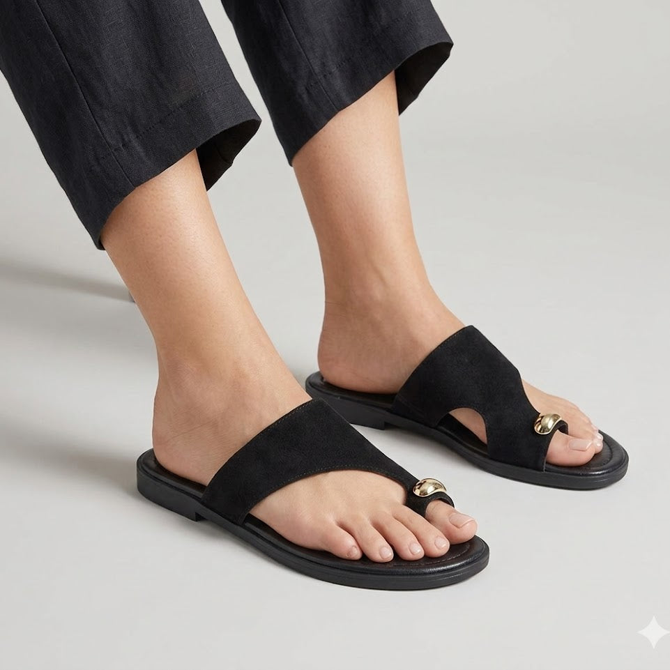 S-15 SANDALIA PIEZA SERRAJE NEGRO