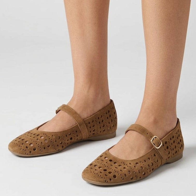 S-21 BAILARINA PERFORADA SERRAJE MARRÓN